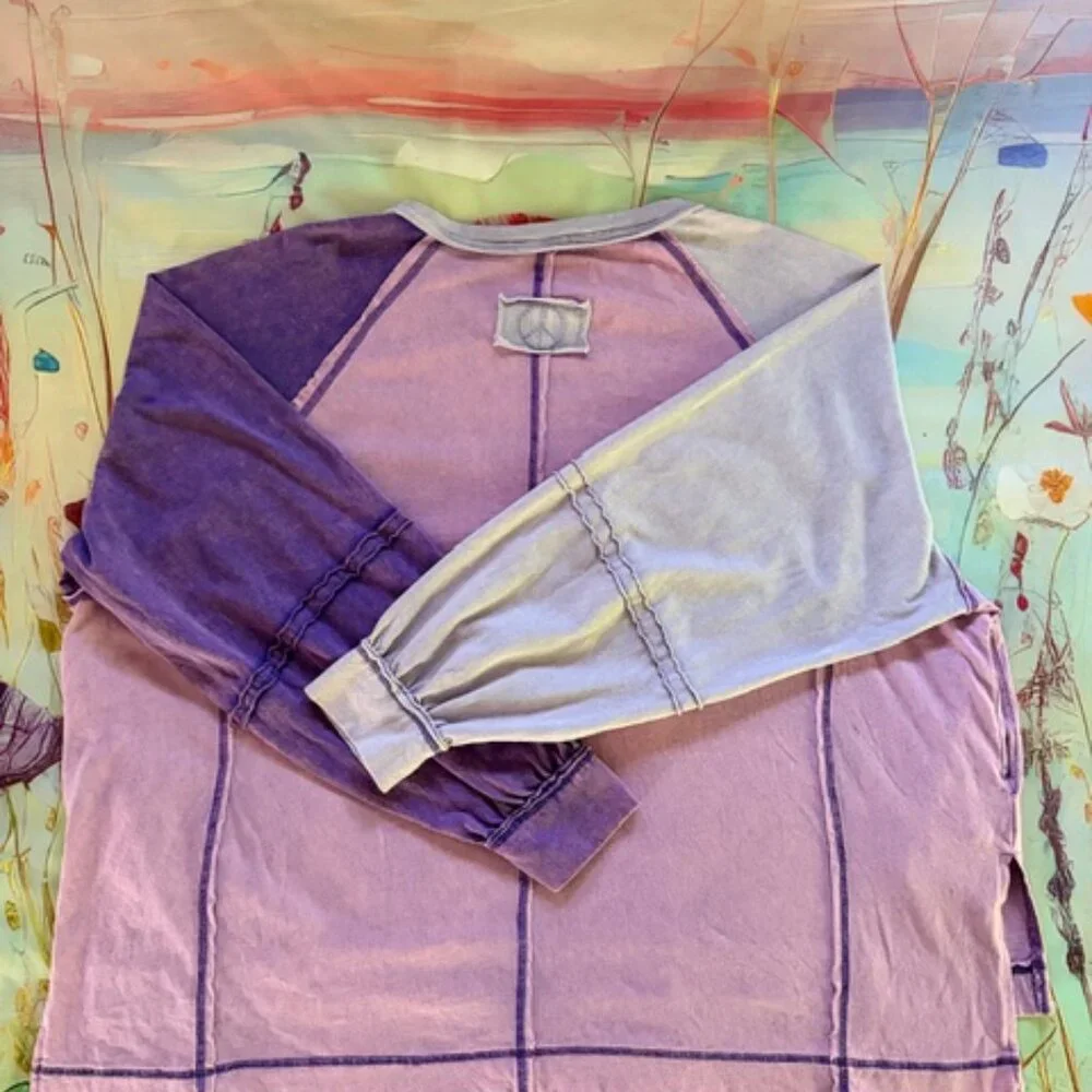 Blue Velvet Color Relax Fit Top in Purple Size Small - Picture 6 of 9